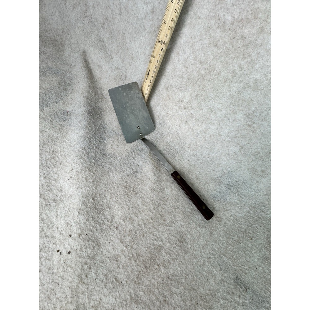 Vintage‎ Stainless Solid Spatula Flipper Long Handle Unbranded